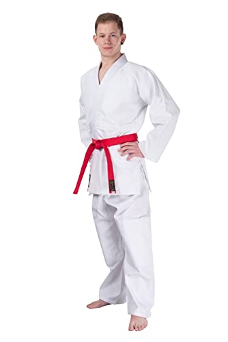 TEKKA BUDO Aikidoanzug Classic - weiß - 450g - Aikido Gi Set - Aikidojacke, Aikidohose, Aikidogürtel - Größe 180