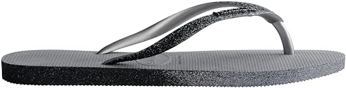 Havaianas Hav Slim Sparkle Black, Tongues Femme,Gris,39 EU