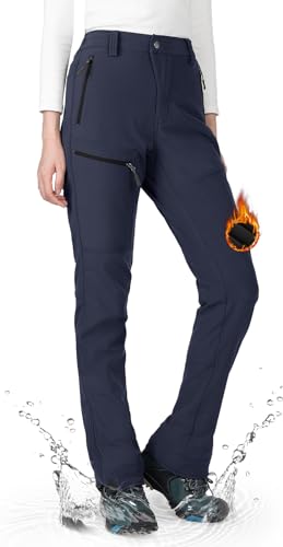 Wespornow Damen Wanderhose Wasserdicht Thermohose Gefüttert Outdoorhose Softshellhose Skihose Warm Ski Pants Women Schneehose Kletterhose Jagdhose Trekkinghose Winter Regenhose（Blau，S）