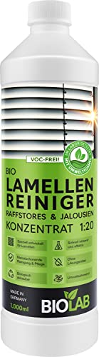 BIOLAB Bio Lamellen Reiniger Konzentrat 1:20 (1 Liter) Jalousien & Raffstore Reiniger - Lamellenreiniger & Jalousienreiniger