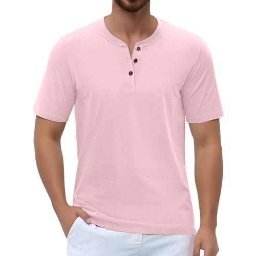 Gebrauchte Artikel Kurzarm Henley Deutschland Tshirt Herren Polo Shirts Für Poloshirts Leinenhemd Tank Top Sommer Outfit Uv Shirt Overshirt Herren Schwarzes Tshirt Azurblau Hemd Rosa,S