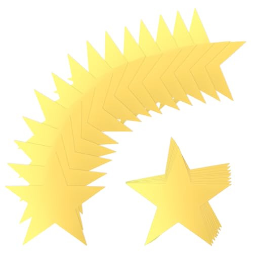 40 Stück Papiersterne Dekoration 15cm Papier Sternausschnitten Goldene Pappsterne Glitzer Papierausschnitte Sternform Gold Glitzer Sternausschnitte Glitzernde Stern Ausschnitte Für Klassenzimmer Wand