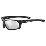 uvex sportstyle 225 - Sportbrille für Damen und Herren - starker Schutz vor Sonnenstrahlung - druckfreier Sitz & perfekter Halt - black matt/silver - one size