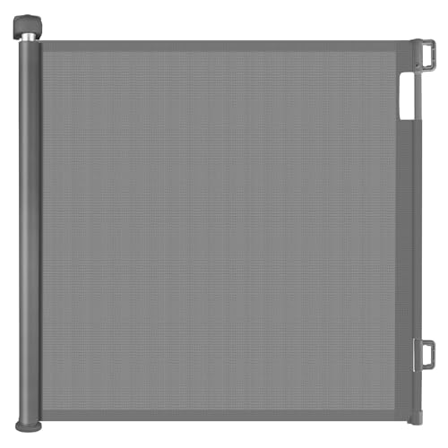 PetHot Treppenschutzgitter & Türschutzgitter Ausziehbar 0-140 cm, türgitter für Babys, Hunde & Katzen – Sicherheitsabsperrgitter für Treppen, Türen, Innen- & Außenbereich, Grau