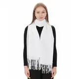 Pashmina Schal und Tücher Für Damen – Weiß Pashmina Schal Für Abendkleider – Pashmina Schal für Braut und Hochzeit – Pashmina Reiseschal Herbst Winter Schal für Damen – Pashminas Für Damen