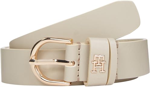 Tommy Hilfiger Damen Gürtel Essential Effortless 2,5 cm Ledergürtel, Beige (Sugarcane), 95 cm