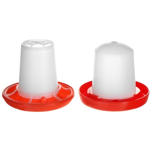 QWORK® Hühnertränke undf Futterspender Set - 160ml Wasserspender & 160g Futterspender für Kleintiere | Hygienisch & Langlebig