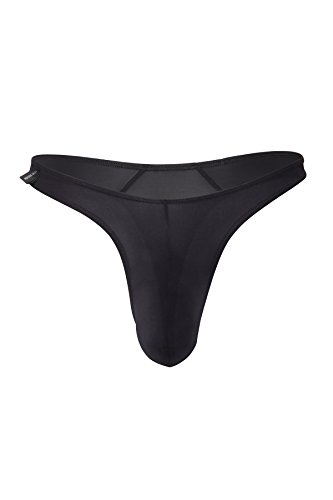 jowiha® Herren Tanga String Schwarz oder Weiß Einheitsgröße passend für S, M, L, XL (Schwarz)