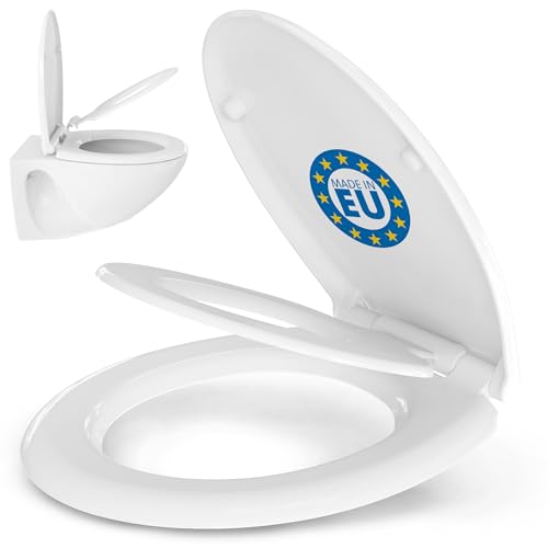 KAPPERTHAL Toilettendeckel mit abnehmbarem Kindersitz & Softclose – Hygienisch, antibakteriell, ideal für Kleinkinder, einfach zu montieren, für Oval Toiletten, weiß, langlebig & robust