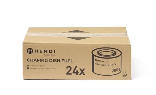 HENDI Brennpaste, ruß- und geruchlos, Brenndauer ±3 Stunden, 24 Stück, Brenngel, Fire Paste, für Wärmebehälter, zum Warmhalten von Speisen, für Chafing Dish, 200gr