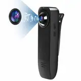 Baobylon Kleine Kamera ohne WLAN, HD 1080P Body Cam mit 32G Speicherkarte, Mini Überwachungskamera, Audio Video Aufzeichnung Min Kamera mit Nachtsicht Bodycam Körperkamera für Innen Aussen Überwachung