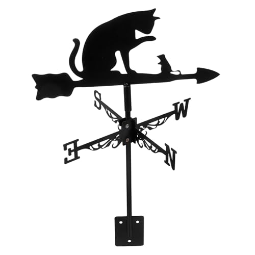 BESPORTBLE Edelstahl Katzen Weathervane Wetterfahne Für Den Garten Stilvolle Windrichtungsanzeige Dekorativer Windspiel Für Terrasse Und Außenbereich Hochwertiges Eisenkunstwerk