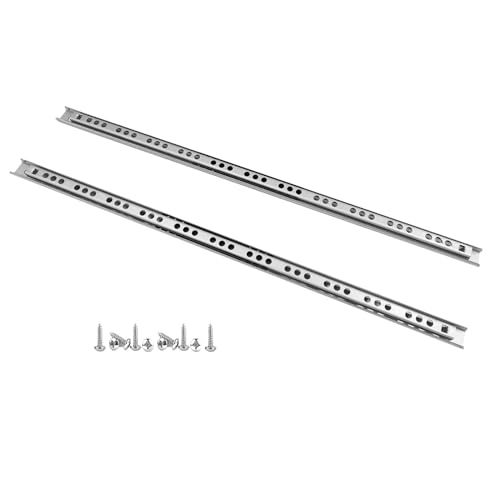 Schubladenschienen 350mm x 17mm Nut, 1 Paar Teilauszug Kugelauszug, Schubladenauszug Schubladenauszüge Schubladenführungen Schienen für Schubladen Schubladen Schienensystem belastbar bis 10 kg