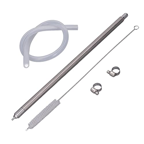 Flaschenfüller, Bier Flaschenfüller, 35,2 cm Edelstahl Federbeladener Bierflaschenfüller,Canning Typ Füllstab mit Bürsten Schlauch und Klemme, Abfüllröhrchen für Bar Home Bier Wein Abfüllung