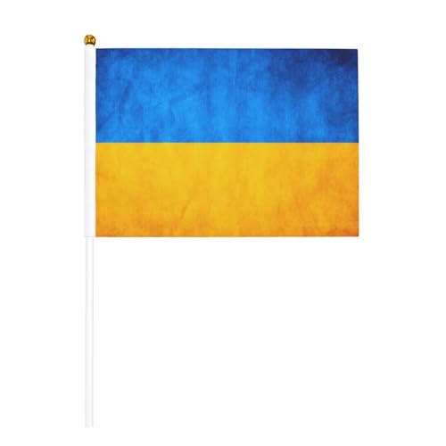 sttung Ukrainische Flagge, Druck, 10 Stück, Handflaggen, winkende Flagge, Straßenparty, Sportveranstaltungen, Kneipe, Auto-Dekorationen