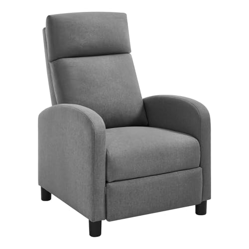 WOLTU Relaxsessel, Fernsehsessel, Lesesessel, Loungesessel mit Liegefunktion, Polstersessel, Wohnzimmer Schlafzimmer, Leinen, Dunkelgrau, SKS58dgr