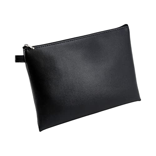 Alassio 42231 - Bank-Utensilientasche, Banktasche aus Lederimitat mit Reißverschluss, Transporttasche für Münzen, Geldscheine und Wertsachen, Money Pouch, Multifunktionstasche ca. 23 x 16 cm, schwarz