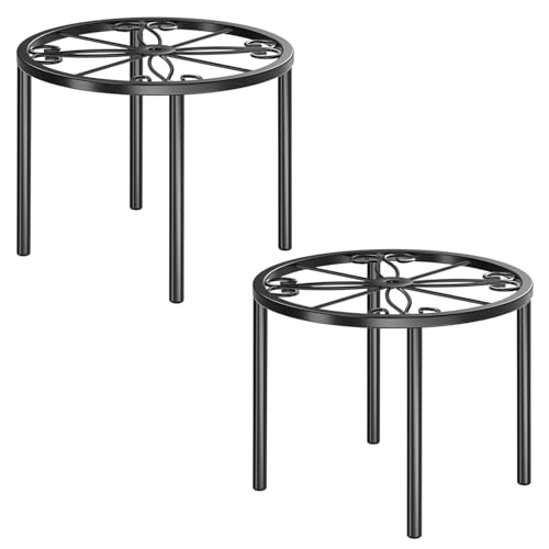 Josmimic Pflanzenständer Pflanzenregal Metall Gartenregal: 20cm Braun Blumentopfständer - 2 Pack Blumengestell für Pflanzen für Die Platzierung im Wohnzimmer Schlafzimmer Balkon und Garten.