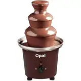 Opal Schokoladenbrunnen,Edelstahlbrunnen Set, Elektrische 3-Etagen-Maschine mit heißem Schmelztiegelboden,900ml,100W,Heiße und flüssige Schokolade für Brunch, Partys, Weihnachten, Silvester,Festival