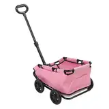 Hundewagen, Faltbarer Hundebuggy, Tragbarer Haustier Kinderwagen, hunde buggy bis 28.6lbs, 51 x 35 x 23cm, mit 4 Rädern, Für Hunde, Katzen und andere Kleinhaustiere