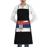 Personalisiert Küchenschürze, Flagge Des Serbischen Textureffekts, Malschürze Weich Latzschürze, Kochen Schürze, Gastronomie, Grillen