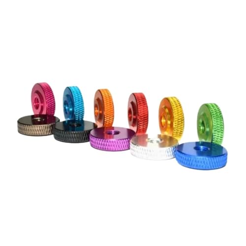 5 Stück/10 Stück/bunte Aluminium-Rändelmutter, handfest anziehende Mutter M3 M4 M5 M6 M8(Light blue,M4 10pcs)