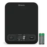 Etekcity Küchenwaage digital, Waage für Gewichtsverlust, Backen, Kochen und Mahlzeitenvorbereitung, Pakete, Flüssigkeiten, Schmuck, LCD-Display, Schwarz