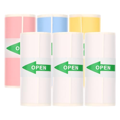 6 Rollen Thermopapier Selbstklebend Mini Drucker Papier, Sofortdruck Thermopapier inkless notes printer, Thermopapier Für Kinder Sofortbildkameras und Selbstklebender Bedruckbarer Aufkleber, Notizen