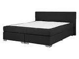 Beliani Boxspringbett Polsterbett in Schwarz Doppelbett 140x200 cm modernes Designerbett