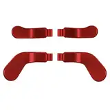 eXtremeRate 4 Pcs Metal Trigger Paddles Set für Xbox One Elite Series 2 Controller, Edelstahl Rückpaddles Tasten Zubehör für Xbox Elite Series 2-Core Controller-Scarlet Red