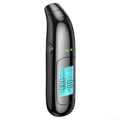 Zoegneer Alkoholtester, berührungsloser Alcometer mit LED-Anzeige und wiederaufladbarem Akku über USB-Anschluss für persönliche Sicherheitskontrollen, kompakte Größe ausgestattet