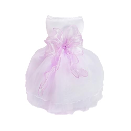 Hundekleid Hochzeitskleid für Hunde Luxus Welpenrock Hundekleidung Prinzessin Kleider Sommer Welpenkleider HundeHochzeit Abendkleider Fliege Kleider Bowknot Kleid für kleine Hundemädchen(L, Lila)