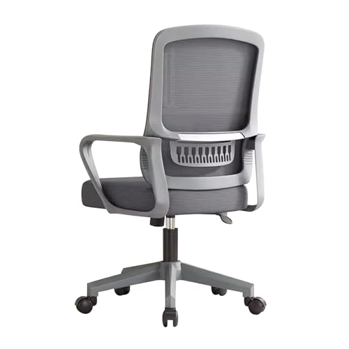 YCKEGEW Mesh Office Schreibtischstuhl Bürostuhl Studienstuhl Mit Hoher Rückenlehne Ergonomischer Drehstuhl Lift Anpassbar, Atmungsaktives Kissen Und Lendenwirbelstütze, Computerstuhl (Color : Grey)