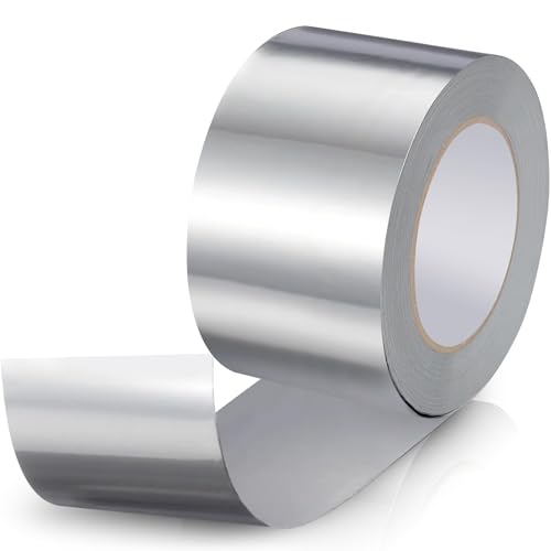 PUWOWYE Aluminium Klebeband, Wasserdichtes Alu Klebeband Hitzebeständig zum Reparieren von Metalloberflächen, Dampfsperre Klebeband für Dampfsperren, Lüftungs- und Klimaanlagen (50 mm x 10 m)