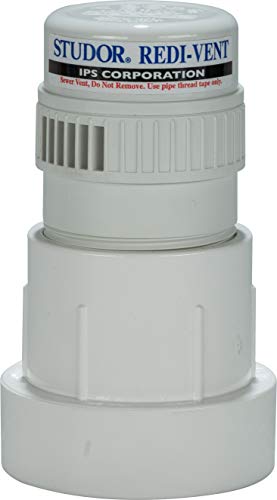 Studor 20346 Redi-Vent Lufteinlassventil mit PVC-Adapter, weiß, 1/4 Pint (118,3 ml)