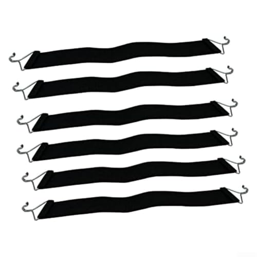 Yuanpgky Robuste Stuhlgurte - stoffverstärkte Streifen für Anti-Schwerbetühle, Bungeesessel, Liegen, starker Metallhaken, dehnbar 42-47 cm (schwarz)