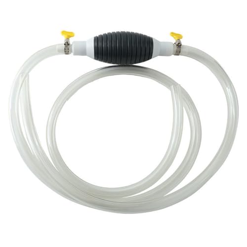 Benzinpumpe, Absaugpumpe, Handpumpe Wasser, Dieselpumpe, Schlauchpumpe, Handpumpe Kraftstoffpumpe, Umfüllpumpe, Benzinschlauch 2m mit Metall Schlauchschellen, für Auto, Motorrad, Kart