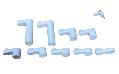 E.H.C. Fenster-Clips, Kunststoff, Weiß, Größe läuft bündig bis zu 3,5 cm versetzt, 10 Stück mit allen benötigten Beschlägen im Lieferumfang enthalten (1/4 Zoll Offset)