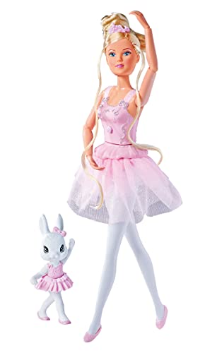 Simba 105733603 - Steffi Love Dancing Ballerinas, Puppe Steffi als Ballerina mit Tierfreund und drehbarem Rock, 29cm Spielpuppe, ab 3 Jahren