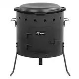 BBQ-Toro Gusseisen Kazan 19 Liter mit Kazan Ofen Ø 45 cm | XXL Gusstopf mit Deckel, Gusseisentopf | Gulaschkessel, Feuerkessel, Outdoor Ofen | Feuer-Ofen, Eintopfofen, Feuerstelle, Utschak