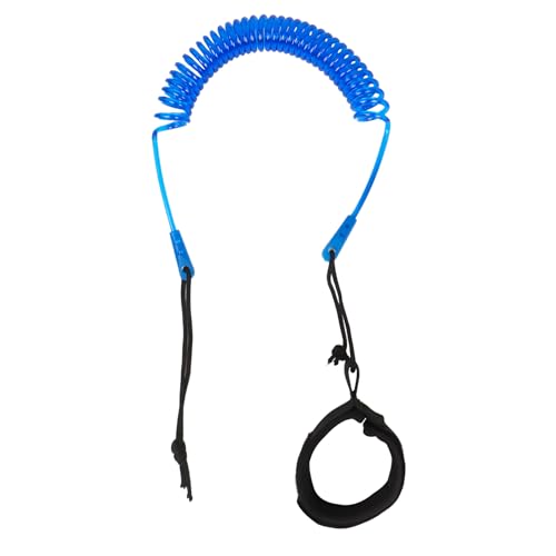Qaziuy SUP Leash,10ft Surfboard Leash Coiled SUP Leash Stand Up Surfbretter Elastische Fußseil Sup Zubehör für Paddle Board,Stand up Paddle,Kajaks,Longboards(Blau)