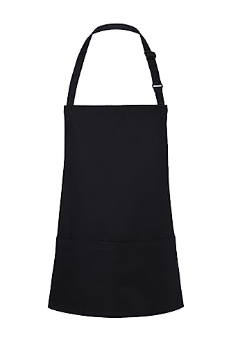 Karlowsky BLS 6 PURE Kurze Latzschürze BASIC mit Schnalle und Tasche, 65% Polyester/35% Baumwolle, Schwarz, Einheitsgröße