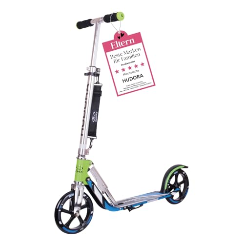 HUDORA BigWheel 205 Scooter - Stabiler Aluminium-Roller - Höhenjustierbarer & zusammenklappbarer Cityroller mit Ständer - Sportlicher Kinder- & Erwachsenenroller für bis zu 100kg