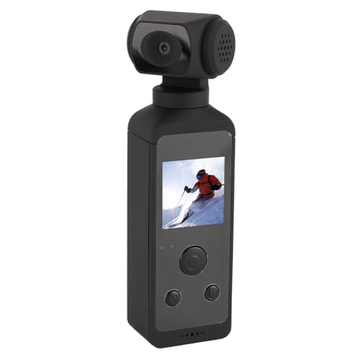 Bewinner Hand-Action-Kamera, 4K HD WiFi-fähiger Taschen-Camcorder, um 270° Drehbare Videokamera mit Wasserabweisendem Gehäuse für den Täglichen Gebrauch auf Reisen