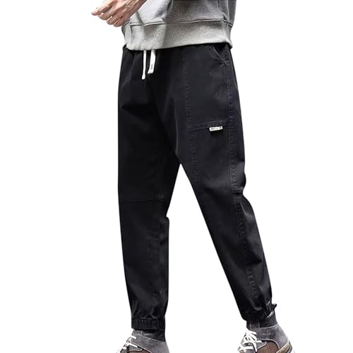 EMAlusher Arbeitshose Herren Lang Blau, Cargohose Herren Schwarz, Sommerhose Mit Taschen Freizeit Laufhose Pants Männer Chinohose Streetwear Freizeithose Chino Hose Funky Trekkinghose Stoffhose