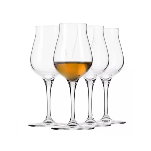 Krosno Brandy Cognac Snifter Gläser Rum Verkostung Geschenk-Set | Set von 4 | 110 ML | AVANTE GARDE Kollektion | | Perfekt für Zuhause, Restaurants und Küche Set | Spülmaschinenfest Whiskey Glas