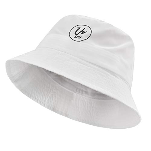 MFAZ Morefaz Ltd Bucket Hut Jungen Mädchen Mütze Kappe Kinder UV UPF 50+ Sonnenschutz (White)