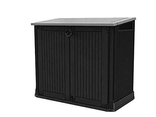 Koll Living Garden Mülltonnenboxen von 848- bis 2020 Liter wählbar - aus Wetter- & UV-festem Kunststoff - mit Gasdruckfedern und Belüftungsystem (Typ 1-845 Liter - anthrazit)