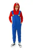 OppoSuits Kinder Mario Onesie - Nintendo Einteilige Pyjamas - Loose Fit - Inklusive Taschen - Blau