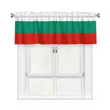 YYHWHJDE Kurze Vorhänge mit bulgarischer Flagge, mit Volantstange, 137,2 x 45,7 cm, Vorhangvolant, Küche, Badezimmer, Waschküche, Studio, Heimdekoration